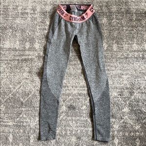 GYMSHARK Women FLEX LEGGINGS XS charcoal grey/pink